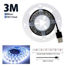 1pc, 1m/2m/3 Meters/5m/10m Portable Touch Control, Button Control, Cool White/Warm White LED Strip Light, USB Powered, LED Light Bar For TV Backlight, Home Room, Living Room Decoration - White - View 20