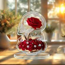 Mother's Day Flowers, Rose Gifts For Mom, Acrylic Eternal Rose, Present For Mom From Daughter And Son, 2D Flat, No Electricity Required, For Rose Gift For Mom, Wife Birthday Gift For Wife, A Woman's Best Friend And Girlfriend, Suitable For Valentine's Day, Thanksgiving, Mothers Gifts Day, For Home, Bedrooms, Tabletop Decor, Home Decor