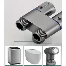 Stainless Steel Bathroom Companion Set: Dual-Use Faucet, Boosting Spray Gun & Support With Telescopic Pipe - No Electricity Needed