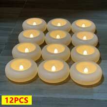 6 buc/12 buc/16 buc/24 buc lumânări LED plutitoare activate cu apă, lumânări plutitoare fără flacără impermeabile pentru decor romantic de nuntă, atmosferă de sărbătoare, Crăciun, lumânări electronice pentru exterior, felinare cu dorințe, lumânări LED