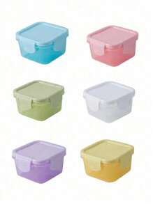 1-4 Packs Mini Food Storage Containers Set, , Kitchen Lunch Box Fridge Sealed Container, Rectangular Plastic Sealed Storage Box Small Food Container Plastic Sealed Box, Multifunctional Condiment Box, Sealable Lids, Stackable, Multipurpose, Portable For Snacks, Fruits, Oats, Travel & Home Organization, Baskets, Bins & Containers For Home Organization, Kitchen Supplies School Supplies,Back To School - Multicolor - View 8