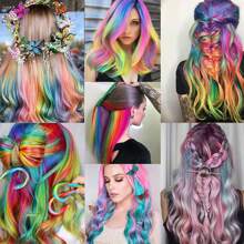 Set de 6 extensiones de cabello sintéticas rectas de colores de 22 pulgadas para resaltar el cabello en fiestas, para mujeres