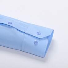 Rand paul Men's Long Sleeve Dress Shirt Good Quality Slim Fit Microelasticity - 淺藍色 - 查看 3