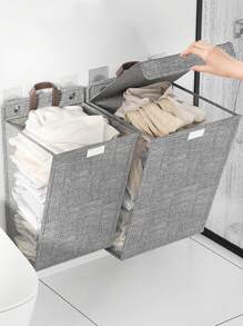 1/2 件壁挂式洗衣篮，可折叠家用脏衣服篮，适用于浴室、卧室、客厅和家庭清洁