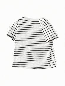 Balabala Girls' Embroidered Short-Sleeve Tee, Sweet & - Black and White - View 5