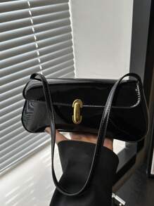 时尚简约休闲PU翻盖腋下包。适合购物、日常携带，学生、年轻女性和职业女性均可使用。完美适用于办公室、大学、工作、商务、通勤、户外活动、旅行和野餐。