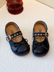 1 Pair Fashionable Simple Cute Bow Flats For Girls