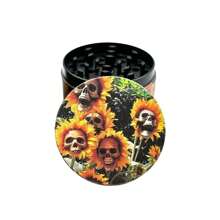 JBNG 2 Inch/50mm Skull Shaped Metal Herb Grinder, Garden Themed