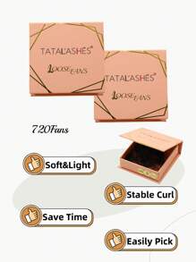 720Fans/Box 10D/12D/14D/16D/18D/20D Premade Fan Lashes 8-15mm Length 0.05 Thickness D Curl Loose Volume Fans Eyelash Extension For Professional Salon Use Lash Clusters, Eyelash Clusters, Individual Eyelashes, Lashes, Fake Lashes - D - View 2