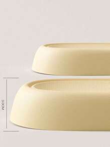 四季女士舒适、柔软、时尚、多功能、黑色、简约厚底防滑防臭 EVA 浴室拖鞋、休闲家居拖鞋（建议订购大一码，以便更合脚） - 黃色 - 查看 3