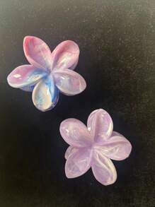 12pcs/Pack Big Size 3.14 Inch Dopamine Tie-Dye Daisy Flower Hair Clips, Sweet Floral Crown Barrettes For Ponytail/Bun