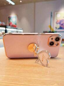 Funda protectora con soporte de anillo en forma de mariposa con acabado electrolítico, de diseño lindo y minimalista, compatible con iPhone 11, iPhone 13, iPhone 14, iPhone 13 Pro Max, iPhone 14 Pro Max, iPhone 15, iPhone 15 Pro, iPhone 15 Pro Max, iPhone 16, iPhone 16 Pro, iPhone 16 Plus e iPhone 16 Pro Max