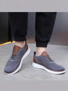 2025 New Stylish Men's Wingtip Breathable Lightweight Casual Oxford Shoes, Men's Office Daily Wear Mesh Breathable Versatile Shoes