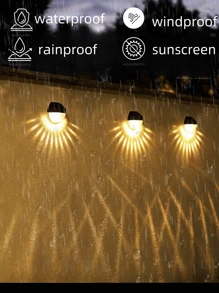 1 件防水太阳能半圆形壁灯，户外花园别墅家用太阳能传感器壁灯，智能传感器照明户外小路家庭庭院灯