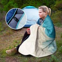 Outdoor Puffy Camping Blanket Lightweight Down Alternative Puffy Printed Camping Large Ultra Warm Hammock Top Quilt Waterproof Blanket For Traveling Picnic Beach Party Cold Weather Green Mountain
