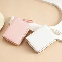 BATSIOE 纯色新款大容量跨境女士钱包女拉链零钱包批发简约奢华女士钱包迷你钱包钱夹小钱包 - 白色 - 查看 8