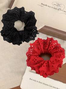 topshiny Set de 2 coleteros de encaje francés vintage, accesorios para el cabello dulces y suaves para mujeres y niñas, adecuados para peinados diarios, Día de los Enamorados, lazos para el cabello