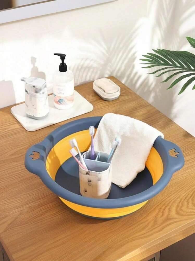 Bacinella pieghevole per lavabo, portatile, in silicone, multiuso, per esterni, viaggi, campeggio, vasca da bagno pieghevole salvaspazio (rosa, 9 L