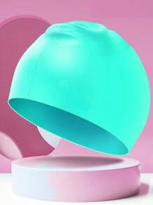 Solid Color Stretchy Silicone Swim Cap, Unisex Adults Waterproof Ear Protection Non-Slip Swimming Cap, Beach Essentials, Beach Accessories, Pool Float - Multicolor - View 24