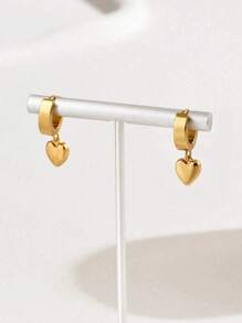 Set de joyería de 4 piezas de acero inoxidable que incluye collar, aretes, brazalete, adorno elegante vintage con forma de corazón, adecuado para uso diario/fiesta de mujeres, regalo del Día de la Madre y Día de San Valentín. (Se puede vender individualmente)