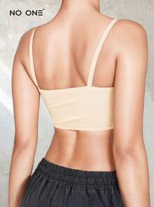 Blusa Crop Top Tirantes Super Stretch - Beis - Ver 2