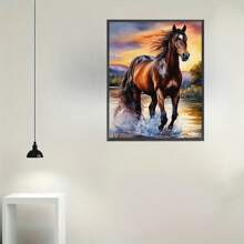 1 Set DIY 5D Diamond Painting - Majestic Galloping Horse At Sunset, 11.8x15.75 Inches Unframed Art | Full Round Diamond Drill And High-Quality Canvas | Vibrant Home Decor Craft For Beginners And Relaxation Enthusiasts - Multicolor - View 4