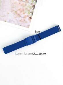 1 条弹力拉伸腰带，可调节长度纯色带扣腰带，男女皆宜