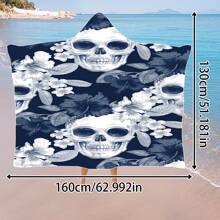 1 pièce Serviette de plage à capuche extra large, surdimensionnée, super absorbante, couverture de plage anti-sable, serviette de plage en fibre super fine, indispensable pour l'été, coupe-vent, écran solaire, plage, fête, séchage en voyage, camping, accessoires de plage, cadeau essentiel de vacances