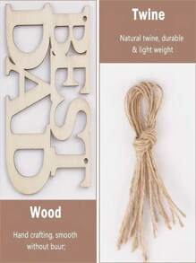 10 Beste Holzhandwerke für Väter, blanke Buchstaben-Holzscheiben zum selbst Bemalen, Glücklicher Vatertag, passend für Vatertagsparty Dekorationen, handgemachte Geschenke für Erntedankfest