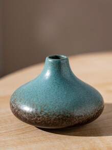 1pc Ceramic Vase Decor, Suitable For Living Room Floral Arrangement, Hotel Lobby Decoration, TV Stand, Bookshelf Flower Holder, Dining Table Centerpiece, Office Fresh Flower Display, Retro Dry Flower Vase