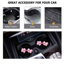 2 pièces Dessous de verre pour tasses de voiture avec imprimé nœud, tapis pour tasses de voiture stylé, séchage rapide et antidérapant