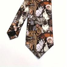 1pc Unique Cat Print Casual/Party Tie, Suitable For Men And Women, Gift For Dress For Christmas Decor