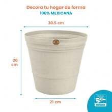 Paquete 3 Macetas Jardín Interior Exterior Decoración 13lts - Blanco - Ver 6