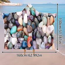 1 pièce Serviette de plage à capuche extra large, surdimensionnée, super absorbante, couverture de plage anti-sable, serviette de plage en fibre super fine, indispensable pour l'été, coupe-vent, écran solaire, plage, fête, séchage en voyage, camping, accessoires de plage, cadeau essentiel de vacances