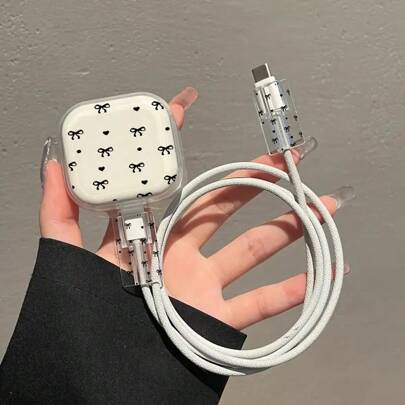 3-Piece Set, UK Standard 18W/20W Transparent Charger Case Compatible With Iphone 13/14/15/16, TPU Cable & Charger Head Protector, Gift, Electronic Office Accessories Cable Protector, Charger Protector