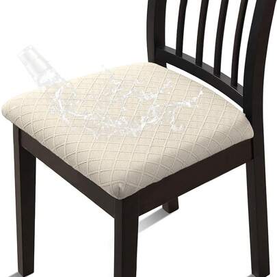 1/4/6 chiếc Vỏ bọc ghế Jacquard chống thấm nước, Đệm ghế mềm có thể tháo rời và giặt được cho nhà bếp, ghế văn phòng