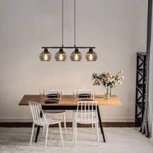Hanglamp Eettafel Vintage Hanglamp - Zwarte Metalen Eettafellamp E27 Fitting Retro Hanglamp Industrieel Design Restaurantlamp 4-Lichts Lente Hanglamp Voor Eetkamer En Keuken.