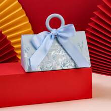 Elegant European Style Gift Box, Triangle Shaped Pearl Floral Design, Creative High-End Wedding Candy Box, Handbag For Mother's Day, Wedding, Birthday, Anniversary And Holiday Party Gift Packaging, Suitable For Candy, Chocolate, Candy And Other Items