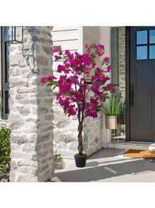 Living And Home Artificial Bougainvillea Blossom Tree In Pot For Decoration - Red 150cm - View 10