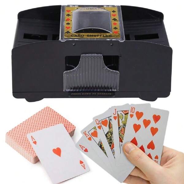 2pcs Automatic Playing Card Shuffler Mixer Games Poker Sorter Machine Dispenser For Travel Home Festivals Xmas Party Battery Operated Multiplayer Game Card Creative PVC Card Waterproof Poker Plastic Poker Magic Tool Playing Cards