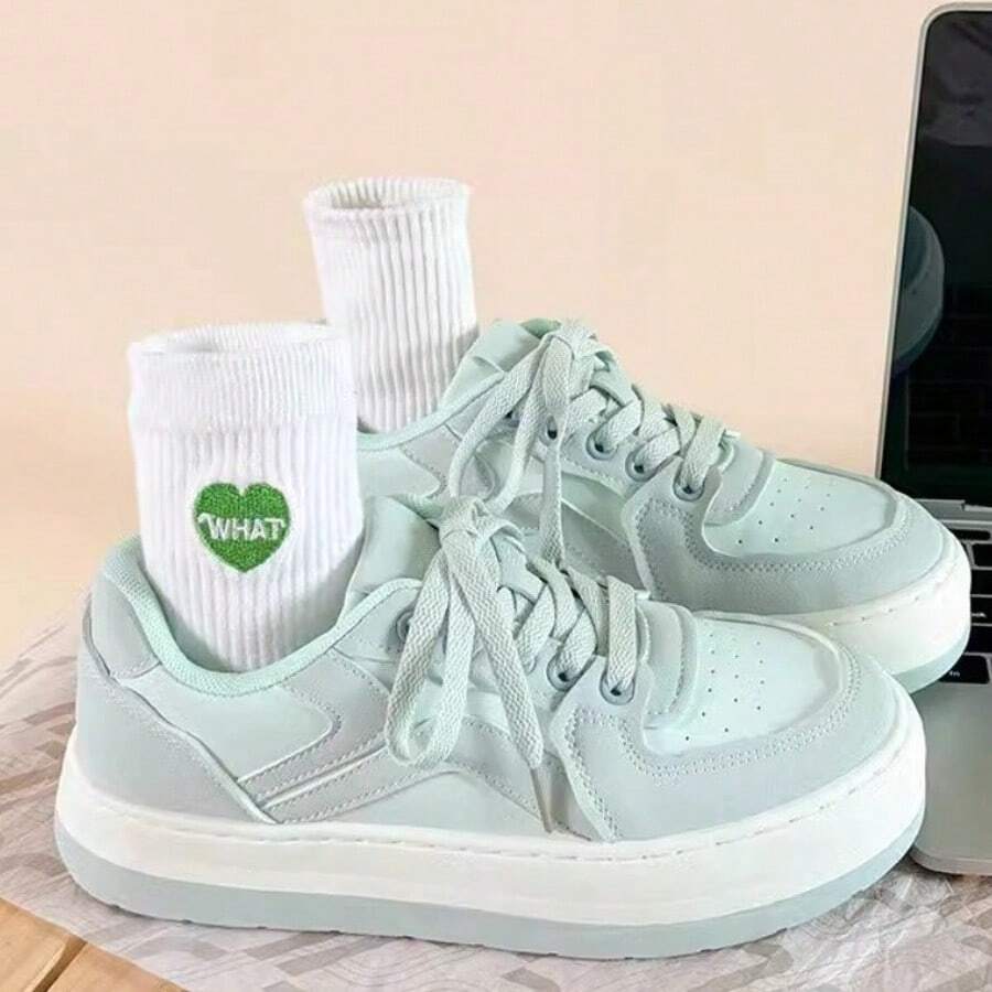 2025 New Women Skate Shoes Outdoor Street Lace Up Casual Sports Sneakers - Mint Green - View 1