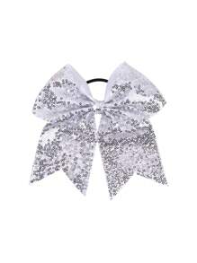 1 pièce nœud pour cheveux personnalisé pour filles, bandeau avec nom personnalisé, lien pour cheveux à paillettes multicolores, accessoire de cheveux élastique pour pompons de cheerleading, accessoire de cheveux exquis à personnaliser pour pompons de cheerleading pour filles