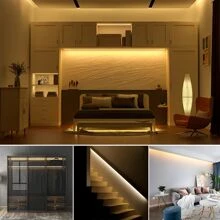 1pc, 1m/2m/3 Meters/5m/10m Portable Touch Control, Button Control, Cool White/Warm White LED Strip Light, USB Powered, LED Light Bar For TV Backlight, Home Room, Living Room Decoration - White - View 8