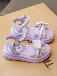 儿童时尚校园派对露趾凉鞋 - 紫色 - 查看 4