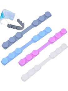 3pcs Silicone Face Mask Ear Hooks, Mask Strap Adjuster Extender Buckle Clip Holder To Prevent Ear Pain, Adjustable