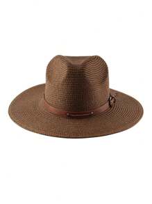 Nouvelle casquette à visière, chapeau plat de style rétro français pour homme, protection solaire pour les voyages à la plage d'été, grand bord de couleur unie, chapeau en polyester bohème coupe-vent avec protection UV, printemps/été