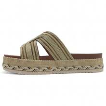 Women's Beige Textile Exterior Platform Sandals By RBCOLLECTION