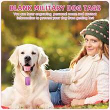 Juego de 40 piezas de placas de identificación para perro en multicolor, que incluye 20 placas de identificación en blanco de aluminio y 20 cadenas de bola de acero con placas rectangulares en blanco para manualidades decorativas y etiquetas para mascotas