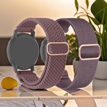 2 Packs 18mm Braided Stretchy Nylon Watch Bands Compatible With Garmin Venu 3S/2S,For Garmin Forerunner 255S/265S Band,Vivoactive 4s/Vivomove 3s/Move3S Watch Band,For HW Watch GT4 GT5 41mm/GT5 Pro 42mm Band,For Fossil GEN6 42mm/Women's Sport Watch Band,Quick Release Loop Elastic Strap For Women Men