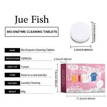 酶洗衣片，用于去除泛黄、咖啡渍和茶渍，泡腾片